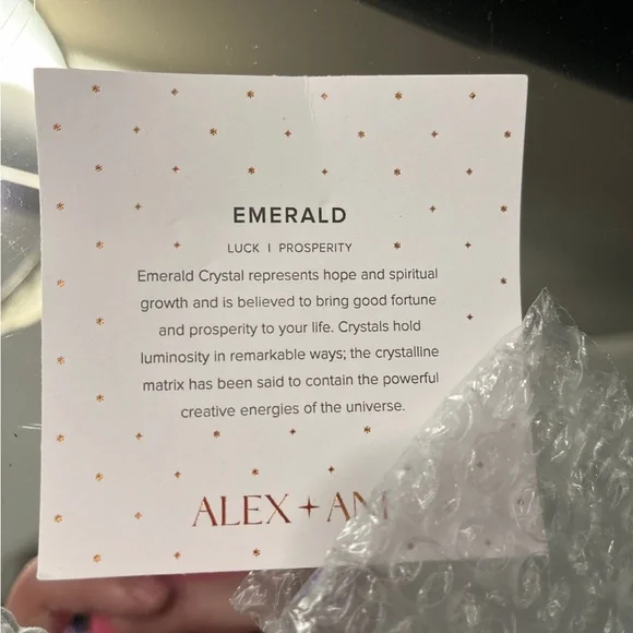 Alex and Ani Gold Bracelet with Emerald Accents - Picture 3 of 5